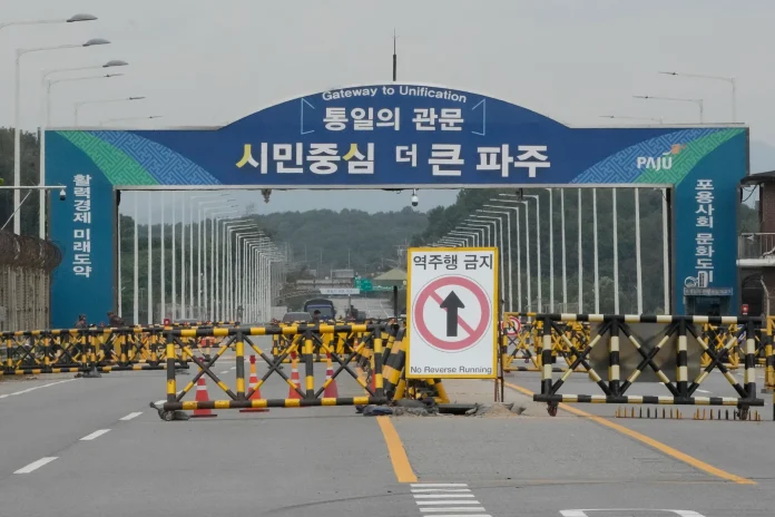 North Korea demolishes inter-Korean road and rail lines near the border.