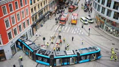 Tram Crashes into Shop in Oslo, Injuring Four People.